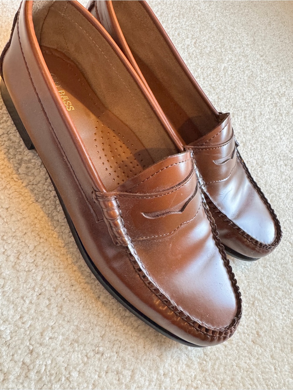 G.H. Bass & Co. Chestnut Brown Leather Slip-On Loafers
